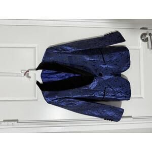 Boys Suits for Kids Size 7 Blue embossed 2 Pieces Tuxedo